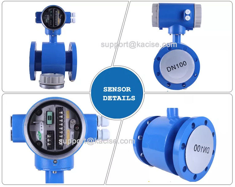 RS485 Modbus Digital Electromagnetic Flow Meter untuk cairan tahan asam alkali dengan akurasi tinggi