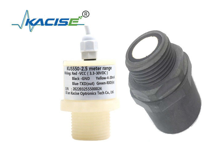 KUS550 PTFE Waterproof Ultrasonic Level Sensor dengan RS485 Output dan 3m Range Measurement
