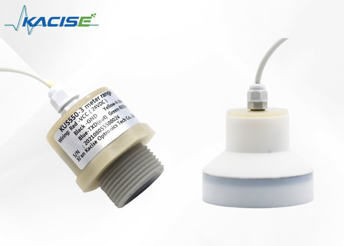 12 Meter Range PVDF Material IP68 Perlindungan Sensor Tingkat Cairan Ultrasonik untuk Aplikasi Industri