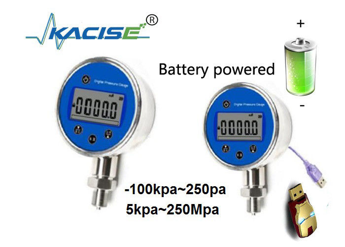 IP66 Baterai isi ulang Pengukur Tekanan Digital dengan Sensor Tekanan Akurasi Tinggi dan Data Logger
