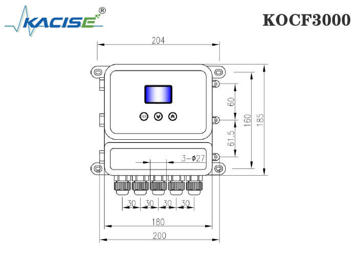 KOCF3000 Ultrasonic Open Channel Flow Meter dengan akurasi pengukuran 0,5% dan Komunikasi Protokol MODBUS untuk Pengukuran Tanpa Kontak