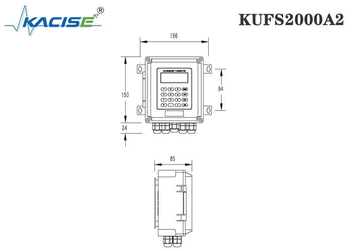 KUFS2000A2 Wall Mount Insertion Ultrasonic Flow Meter untuk Pipe DN50-DN6000 dengan Pengukuran Bidirectional dan RS485 Modbus Interface