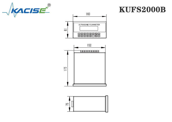 KUFS2000B Panel Mount Insertion Ultrasonic Flow Meter dengan akurasi ± 1% untuk pipa DN50-DN6000 dan RS485 Modbus Interface