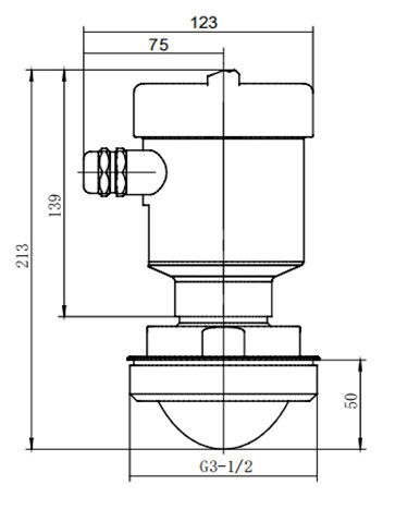 Kacise OEM 80G Radar Level Transmitter dengan Frekuensi 80GHz 50m Range dan Perlindungan IP67
