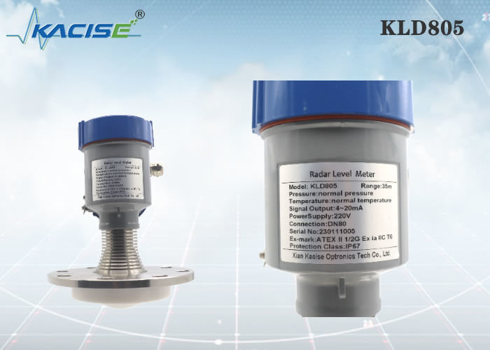Sensor Tingkat Radar KLD805 80GHz dengan Antenna PTFE dan Perlindungan IP67 untuk Pengukuran Tingkat Cairan