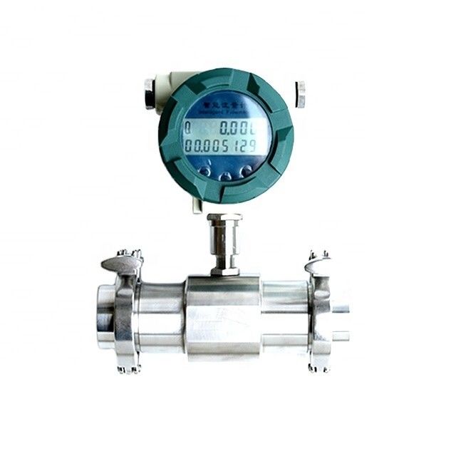 Saniter Flowmeter dengan bahan SS304/SS316 dan akurasi ±0,2% untuk koneksi penjepit Turbin Flowmeter Food Grade