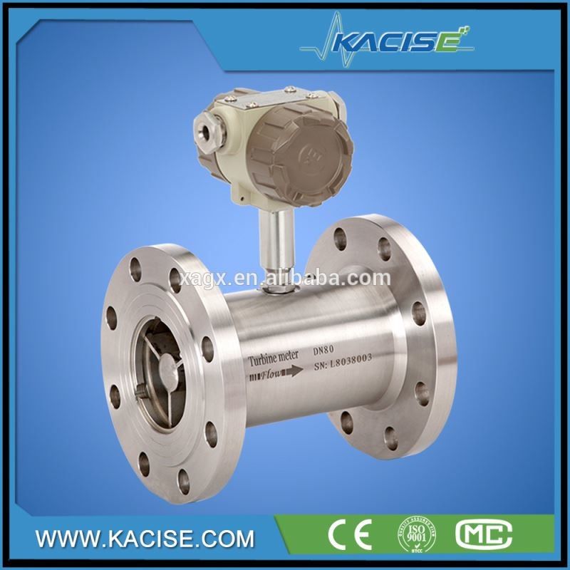 Keakuratan Tinggi ± 0,2%R Baja tahan karat 316 ((L) Proof Explosion ExiaIICT4 Digital Turbine Flow Meter untuk Minyak Bakar