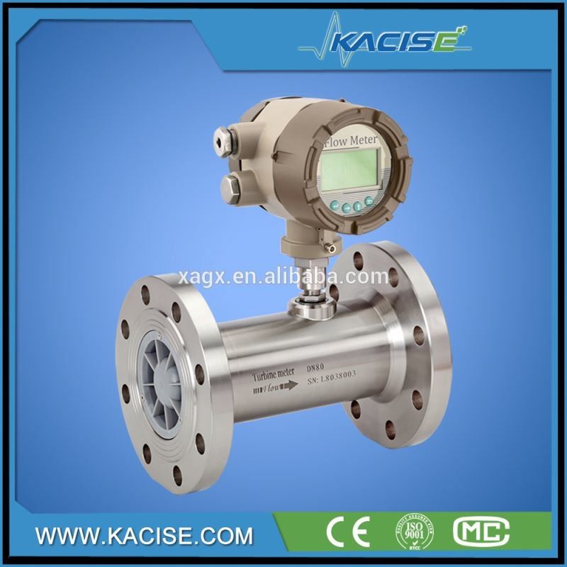 Keakuratan Tinggi ± 0,2%R Baja tahan karat 316 ((L) Proof Explosion ExiaIICT4 Digital Turbine Flow Meter untuk Minyak Bakar