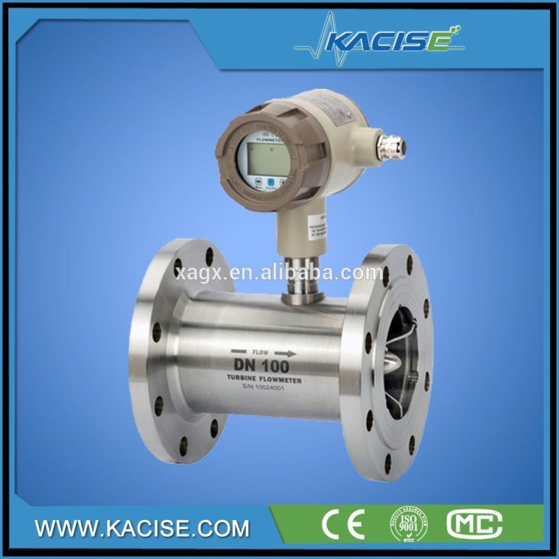 Keakuratan Tinggi ± 0,2%R Baja tahan karat 316 ((L) Proof Explosion ExiaIICT4 Digital Turbine Flow Meter untuk Minyak Bakar