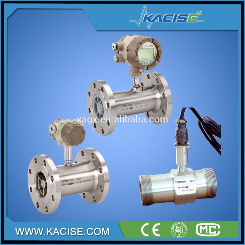 Keakuratan Tinggi ± 0,2%R Baja tahan karat 316 ((L) Proof Explosion ExiaIICT4 Digital Turbine Flow Meter untuk Minyak Bakar