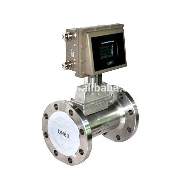 Turbin gas stainless steel flow meter dengan output 4-20mA dan desain tahan ledakan