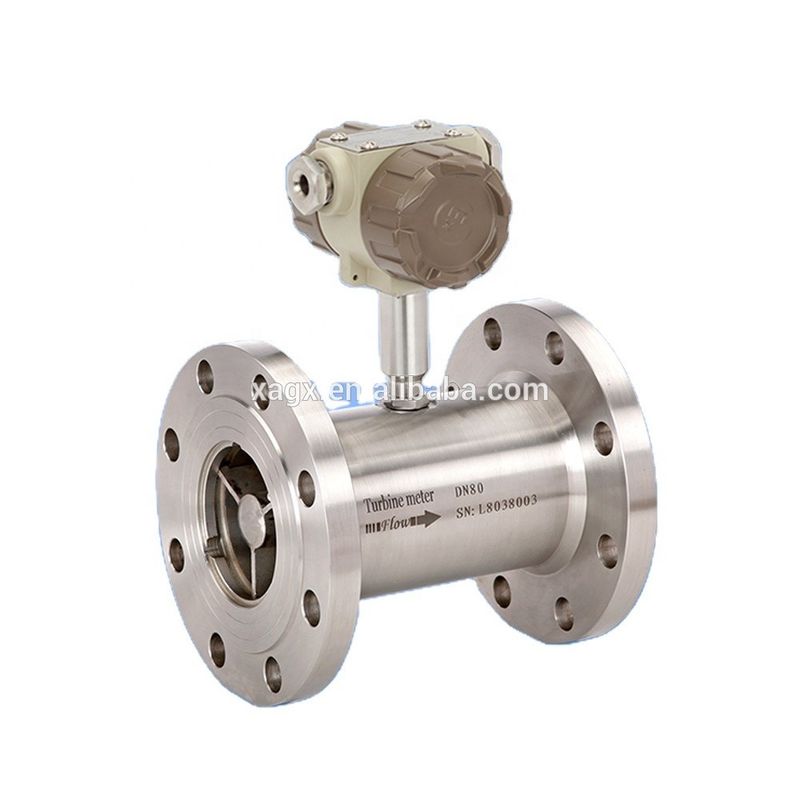Turbin gas stainless steel flow meter dengan output 4-20mA dan desain tahan ledakan