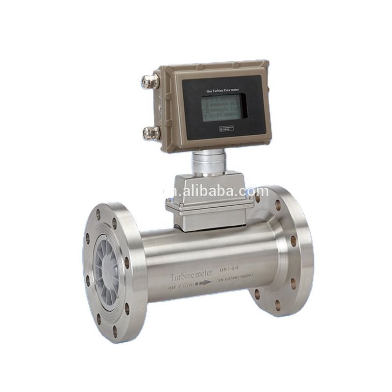 Turbin gas stainless steel flow meter dengan output 4-20mA dan desain tahan ledakan