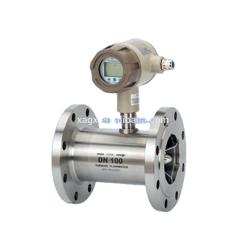 Turbin gas stainless steel flow meter dengan output 4-20mA dan desain tahan ledakan