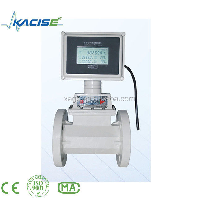 SS304 Housing Material Gas Turbine Flow Meter dengan ExdIIBT6 Buktinya terhadap ledakan dan akurasi ± 0,75% Digital Turbine Flow Meter
