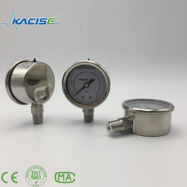 Pengukur Tekanan Nitrogen LPG Berisi Minyak Aluminium 60mm untuk Viskositas Tinggi dan Media Korosif