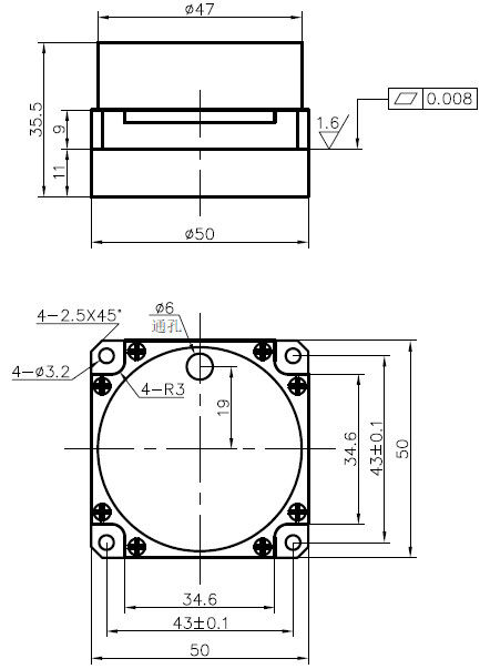 Giroskop serat optik dan sensor kecepatan sudut dengan rentang dinamis ±900°/s, berjalan acak ≤0,01°/h^1/2, dan bias drift ≤0,3°/h untuk sistem inersia