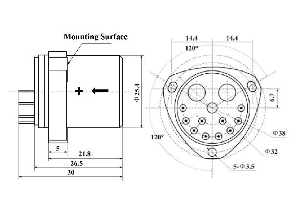 Sensor akselerometer dengan akurasi linearitas≤40 μg/g2 untuk pengukuran kejutan dan getaran