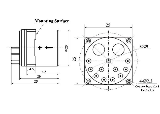 Sensor Quartz Accelerometer yang tahan kejut dengan ketahanan suhu tinggi dan rentang suhu yang luas untuk unit pengukuran inersia