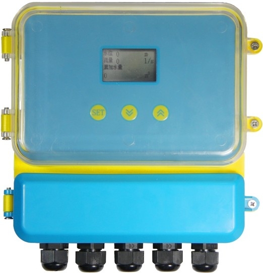 ABS Split Shell Industrial Ultrasonic Doppler Flow Meter Untuk Jarak kedalaman air 0.02-10m