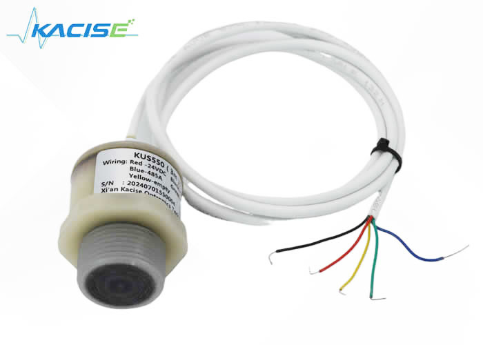 Wireless PVDF Material Ultrasonik Sensor Tingkat Air Digital Output 24VDC Tegangan Operasi
