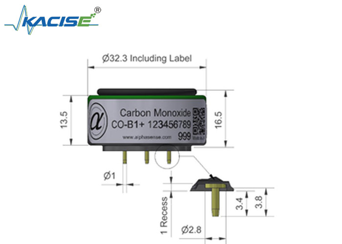 CO-B1/CO-B1 Carbon Monoxide Sensor Zero Current ± 4 Range 5000 Untuk Deteksi yang Tepat
