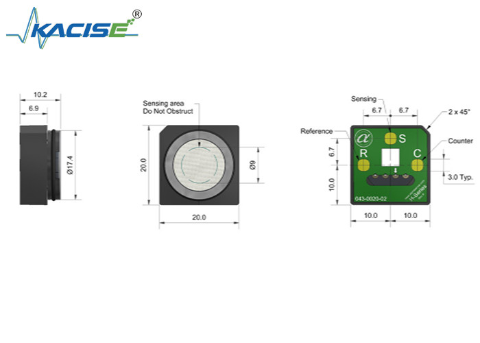 Ukuran Miniatur CO-H4X Carbon Monoxide Sensor Resolusi Tinggi Dan Low Zero Current Untuk Industri
