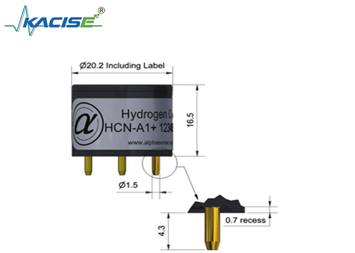 Sensor HCN-A1/HCN-A1 Hidrogen Cyanide untuk deteksi linearitas akurat 4 sampai 8 Jangkauan 100