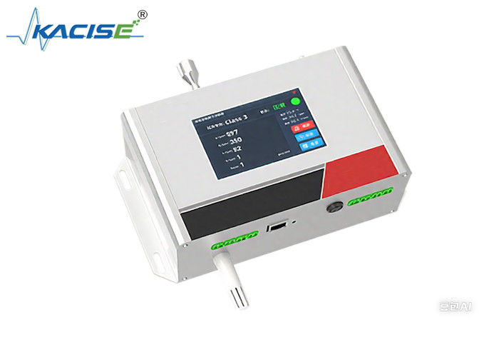 Online Dust Particle Counter OPC-203 dengan kisaran ukuran partikel 0,3-10μm, efisiensi penghitungan 50%@0,3μm dan antarmuka komunikasi RS485.