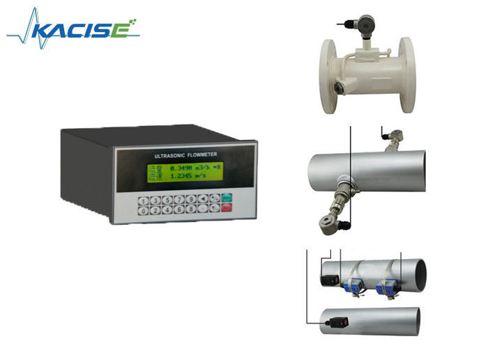 Panel dipasang Ultrasonik Aliran Meter dengan Dual Power Supply RS485 Komunikasi dan 15 ~ 6000mm Pipe Diameter