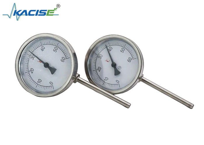 WSS-411W Industrial Bimetallic Thermometer dengan stainless steel 304/316, Panjang batang yang dapat disesuaikan, dan tidak memerlukan catu daya
