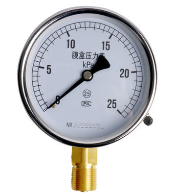 Stainless Steel KMC-YE-100 Pressure Gauge Dengan IP65 Protection Grade Dan Range Pengukuran -1KPa-205KPa