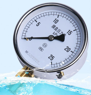 Stainless Steel KMC-YE-100 Pressure Gauge Dengan IP65 Protection Grade Dan Range Pengukuran -1KPa-205KPa