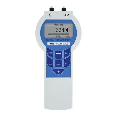 Manometer Tekanan Digital Presisi Seri HM35 dengan LCD Lampu Latar Grafis Akurasi 0,05% dan Pencatatan Data 10,742