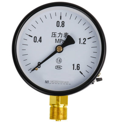 Pengukur Tekanan Industri KMC-Y100 - Dial 100mm, Koneksi Radial Tembaga M20×1.5, Casing Besi