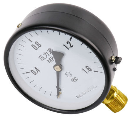 Pengukur Tekanan Industri KMC-Y100 - Dial 100mm, Koneksi Radial Tembaga M20×1.5, Casing Besi
