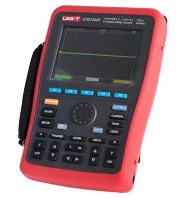 UNI-T UTD1202C Pro Osiloskop Penyimpanan Digital Genggam - 200MHz, Saluran Ganda, Tampilan Warna