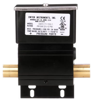 Sakelar Tekanan SPDT Diferensial Basah / Basah Seri Dwyer DX (Model DXW-11-153-1 hingga DXW-11-153-4)