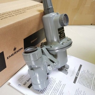 Regulator Pengurang Tekanan Gas Seri 627 dengan Katup Pelepas Internal Rentang Tekanan Keluaran 5 hingga 500 psig dan Desain Tahan Tamper