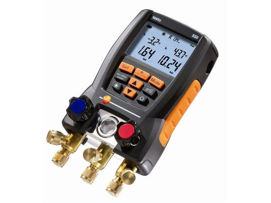 Kit Manifold Refrigeran Digital Testo 550 dengan Konektivitas Bluetooth 60 Profil Refrigeran dan Desain Tangguh