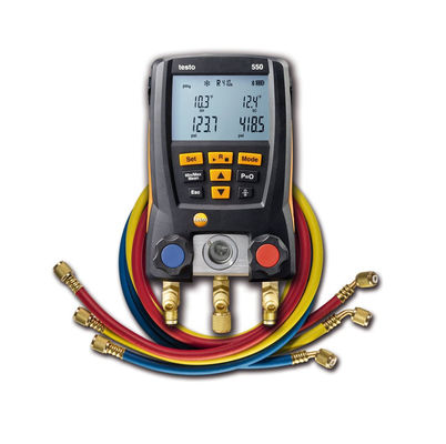 Kit Manifold Refrigeran Digital Testo 550 dengan Konektivitas Bluetooth 60 Profil Refrigeran dan Desain Tangguh