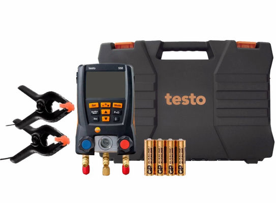 Kit Manifold Refrigeran Digital Testo 550 dengan Konektivitas Bluetooth 60 Profil Refrigeran dan Desain Tangguh